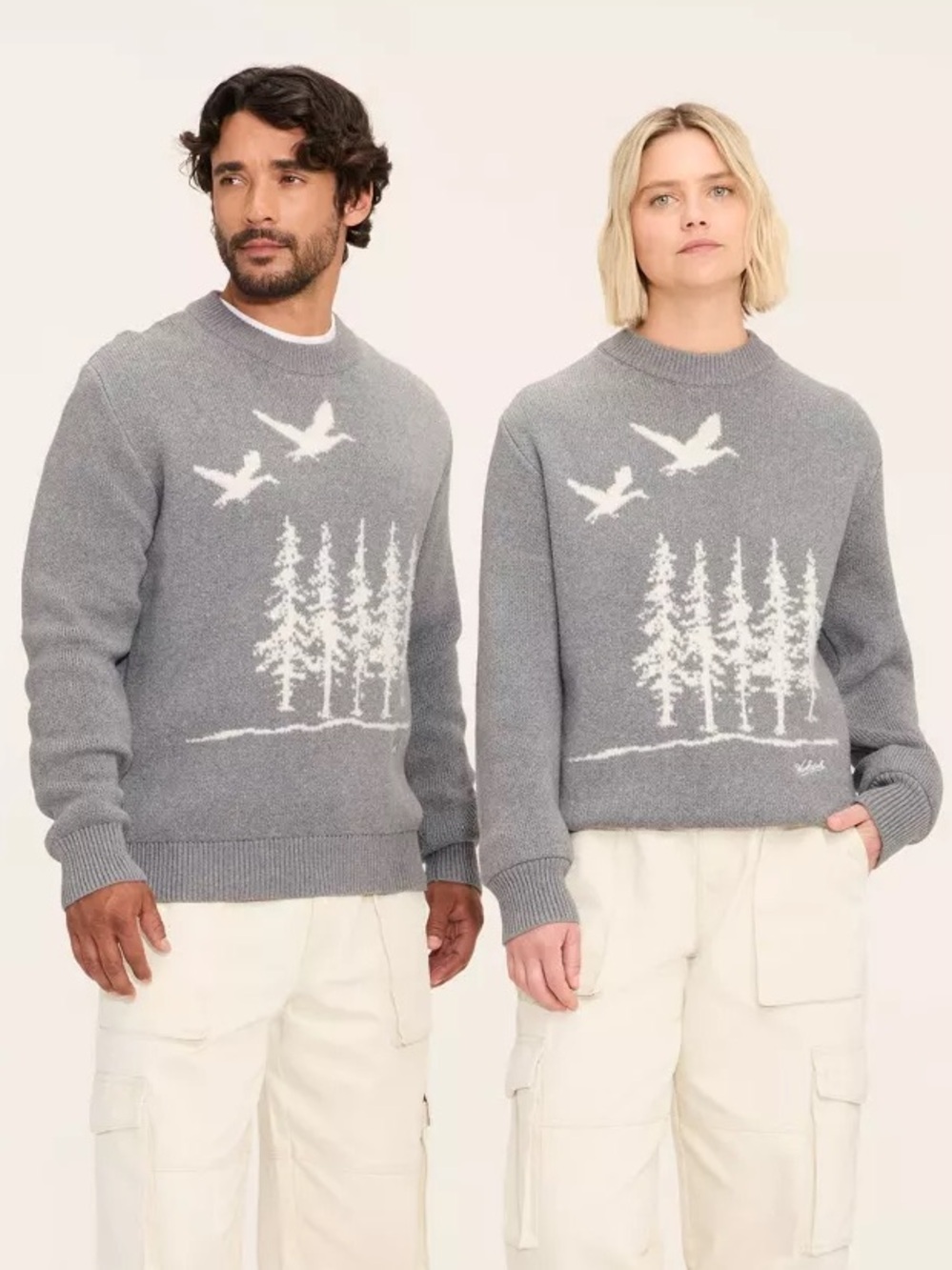 NWT Woolwich Adult Scenic Pullover Sweater - gray, size L